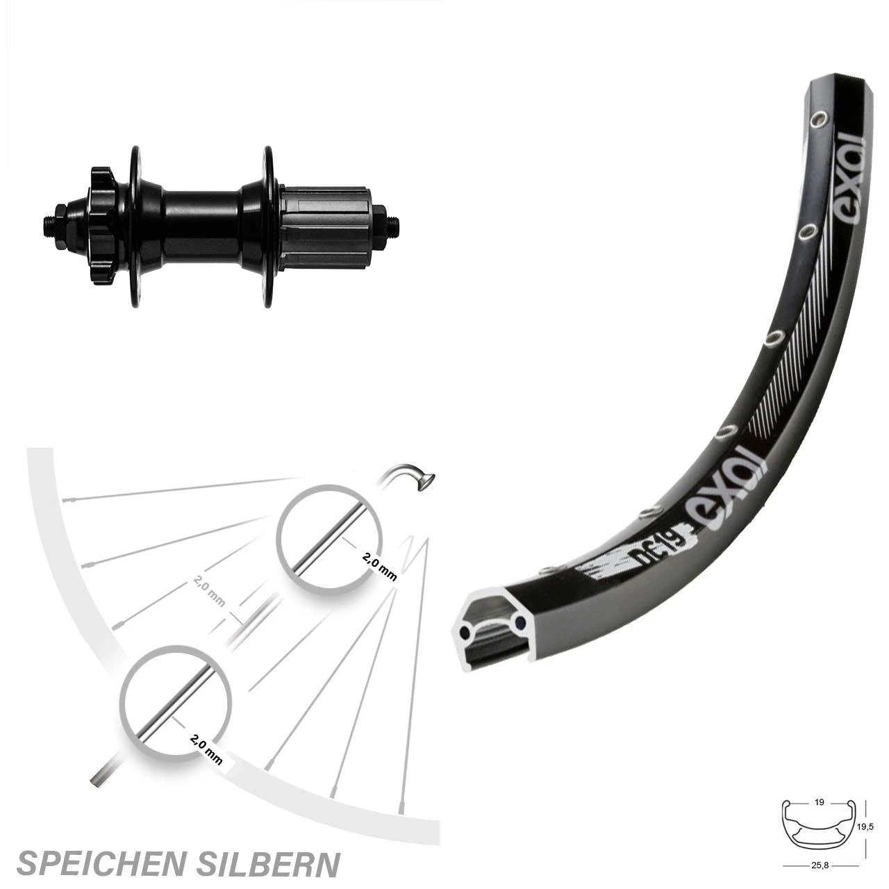 28-29 Zoll Novatec Hinterrad Nabe Exal DC 19 Für 6-Loch 1 28-29 Zoll Novatec Hinterrad Nabe Exal DC 19 Für 6-Loch