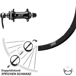 27,5 Zoll Vorderrad Ryde Rival 23 Mit Shimano XT HB-M8000 Nabe