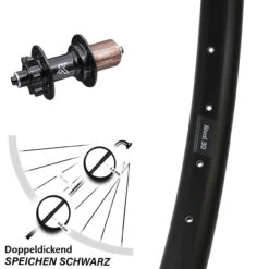 Ryde Rival 30 Hinterrad 27,5 Zoll Mit KX-M 6-loch Nabe QR 5/135