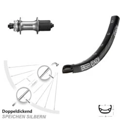 Hinterrad 27,5 Zoll Exal BE 21 Shimano FH-M4050 Sibern