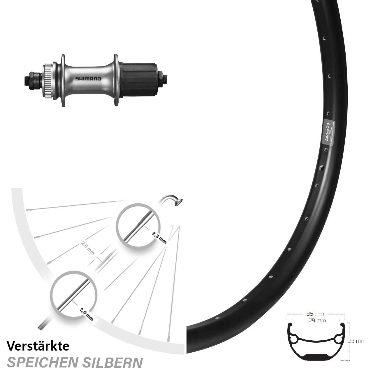 Shimano Alivio FH-M4050 Ryde Andra 29 Hinterrad 27,5+ Zoll Centerlock 1 Shimano Alivio FH-M4050 Ryde Andra 29 Hinterrad 27,5+ Zoll Centerlock