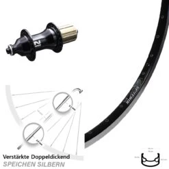 Ryde Sputnik Felgenbremse Hinterrad 28 Zoll Mit Novatec F 162 SB Nabe