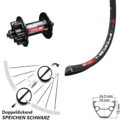 Dt-swiss 27,5 Zoll Vorderrad DT Swiss 370 6-Loch Mit 466 Felge