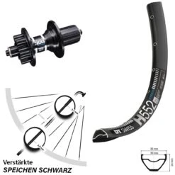Dt-swiss 29 Zoll Hinterrad DT Swiss H 552 Disc Schnellspanner 350 Hybrid 6-Loch