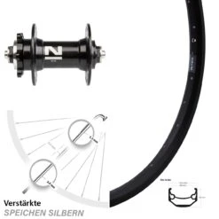 Novatec D041 Ryde Andra 40 Disc Vorderrad 26 Zoll 6-Loch