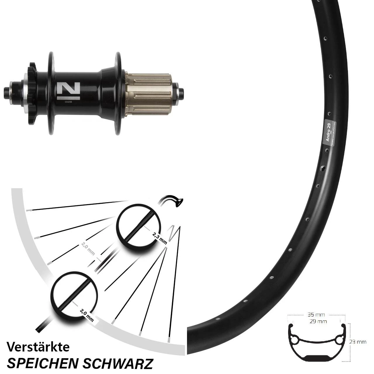 27,5 Zoll Hinteres Rad Ryde Andra 29 Mit Novatec D042 Nabe 1 27,5 Zoll Hinteres Rad Ryde Andra 29 Mit Novatec D042 Nabe
