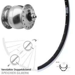 Nabendynamo SON 28 Silber Ryde ZAC 421 Vorderrad 27,5 Zoll