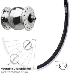 Vorderrad Mit Nabendynamo SON Delux Wide Body Ryde ZAC 421 28 Zoll