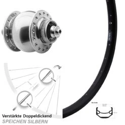 SON 28 Centerlock Ryde Andra 40 Disc Vorderrad 27,5 Zoll Silbern Eloxiert
