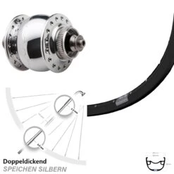 29 Zoll Vorderrad Ryde Rival 23 Disc SON Delux Silbern Poliert