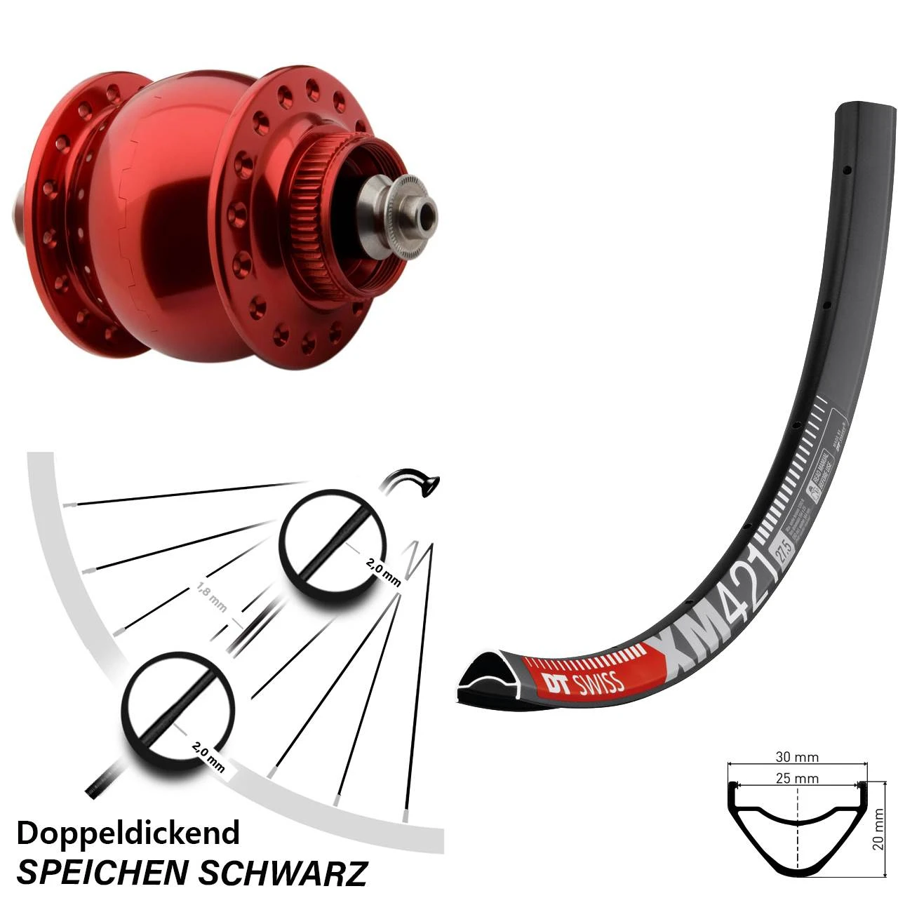 Dt-swiss 27,5 Zoll Vorderrad DT Swiss XM 421 Nabendynamo Son Delux Centerlock 1 Dt-swiss 27,5 Zoll Vorderrad DT Swiss XM 421 Nabendynamo Son Delux Centerlock