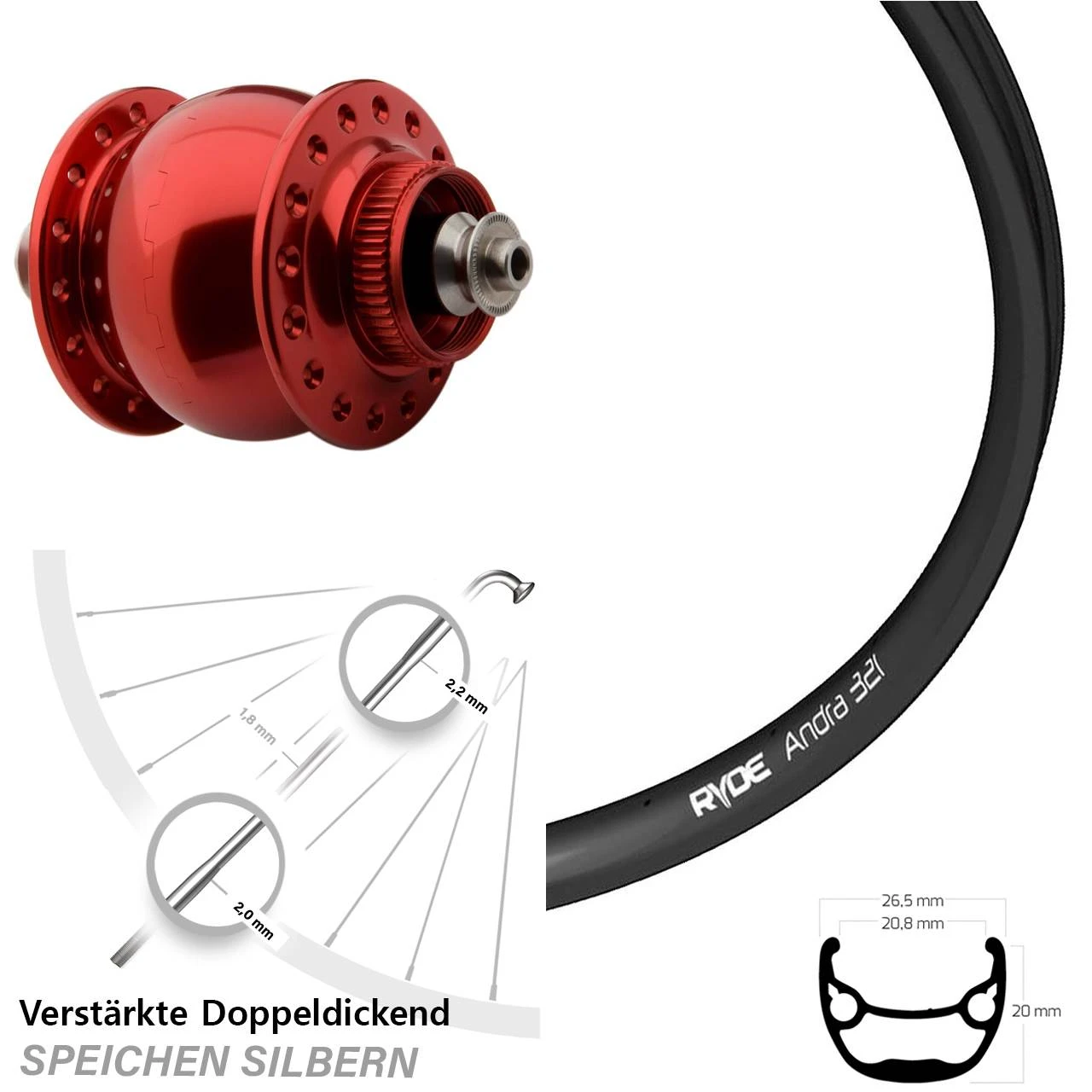 Vorderrad 27,5 Zoll Ryde Andra 321 Son Delux Centerlock Für Schnellspanner 1 Vorderrad 27,5 Zoll Ryde Andra 321 Son Delux Centerlock Für Schnellspanner