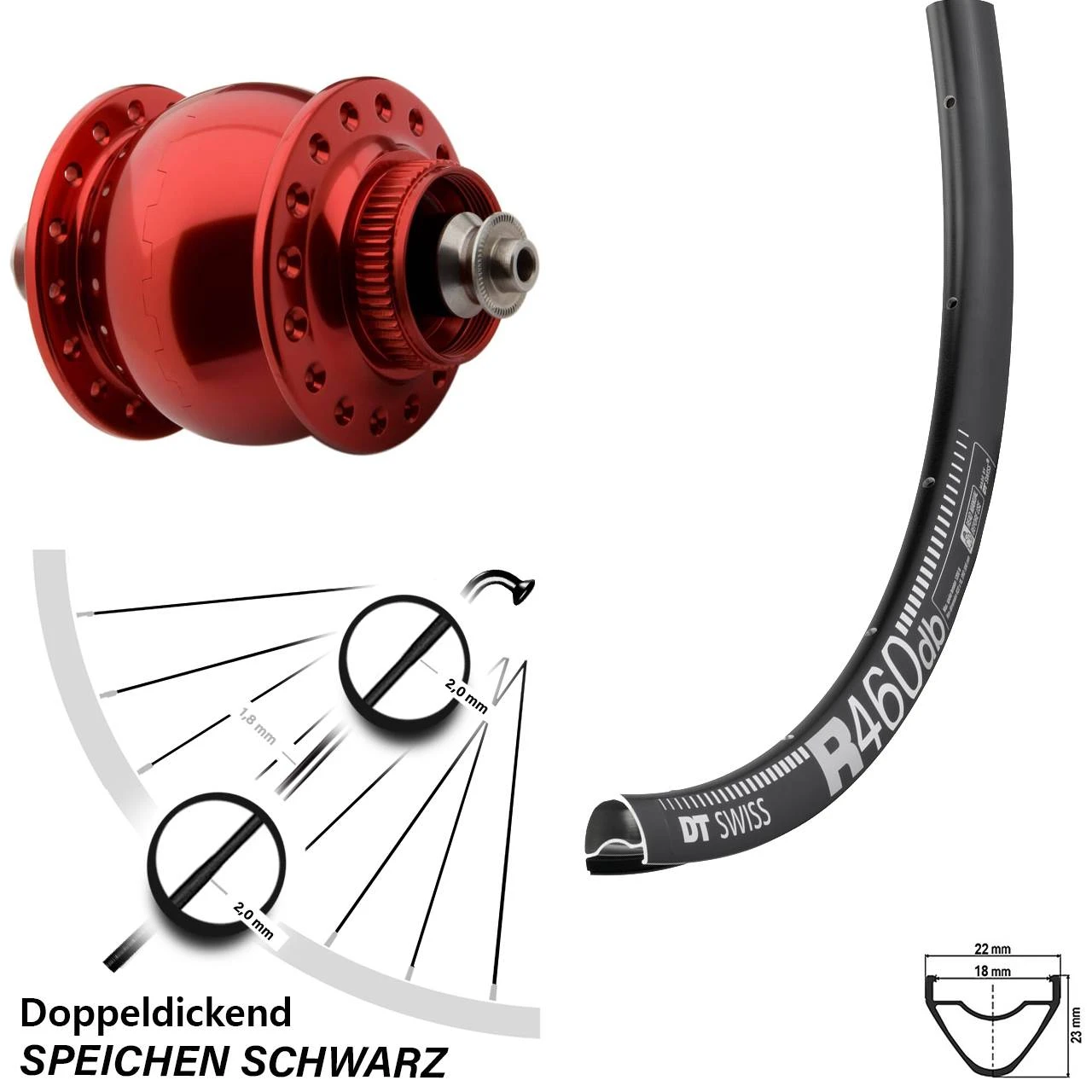 Dt-swiss 28 Zoll Vorderrad DT Swiss R 460 DB Nabendynamo Son Delux Centerlock 1 Dt-swiss 28 Zoll Vorderrad DT Swiss R 460 DB Nabendynamo Son Delux Centerlock