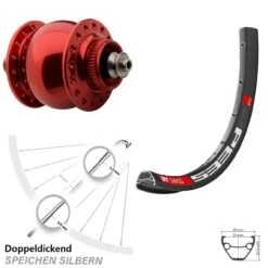 Dt-swiss 28-29 Zoll Vorderrad DT Swiss 533D SON 28 Disc Centerlock Hohlachse Rot Eloxiert
