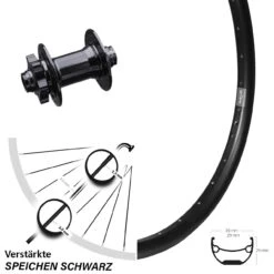 26 Zoll Vorderrad Ryde Andra 29 Mit Formula DHDC-71 Nabe Steckachse 15x100 Mm