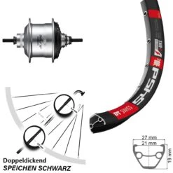 Dt-swiss 29 Zoll DT Swiss 545 Hinterrad Schwarz Mit Shimano Alfine Silbern 11-Gang