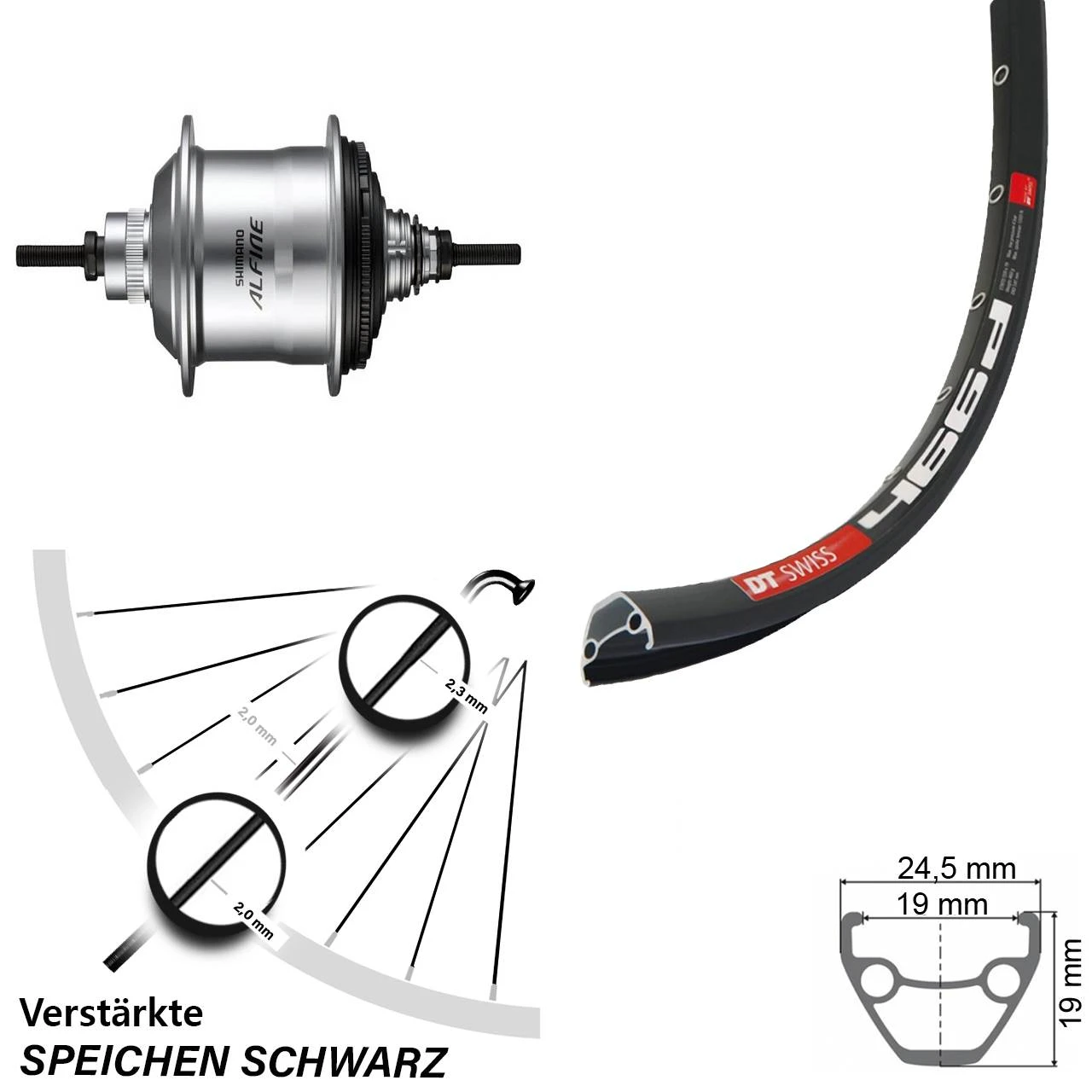 Dt-swiss Disc Hinterrad 27,5 Zoll DT Swiss 466D MitShimano Alfine Silbern 11-Gang 1 Dt-swiss Disc Hinterrad 27,5 Zoll DT Swiss 466D MitShimano Alfine Silbern 11-Gang