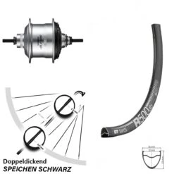 Dt-swiss 28 Zoll DT Swiss R-500 Hinterrad Shimano Alfine Silbern 11-Gang SG-S7001