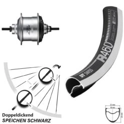 Dt-swiss 28 Zoll DT Swiss R-460 Hinterrad Shimano Alfine Silbern 11-Gang SG-S7001