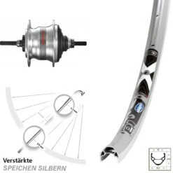 24 Zoll Rigida XStar 19 Hinterrad Shimano Nexus SG-7R50 7-Gang Nabenschaltung
