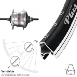 28 Zoll Hinterrad Rodi Airline Plus Shimano Nexus SG-7R50 7 Gang Nabenschaltung