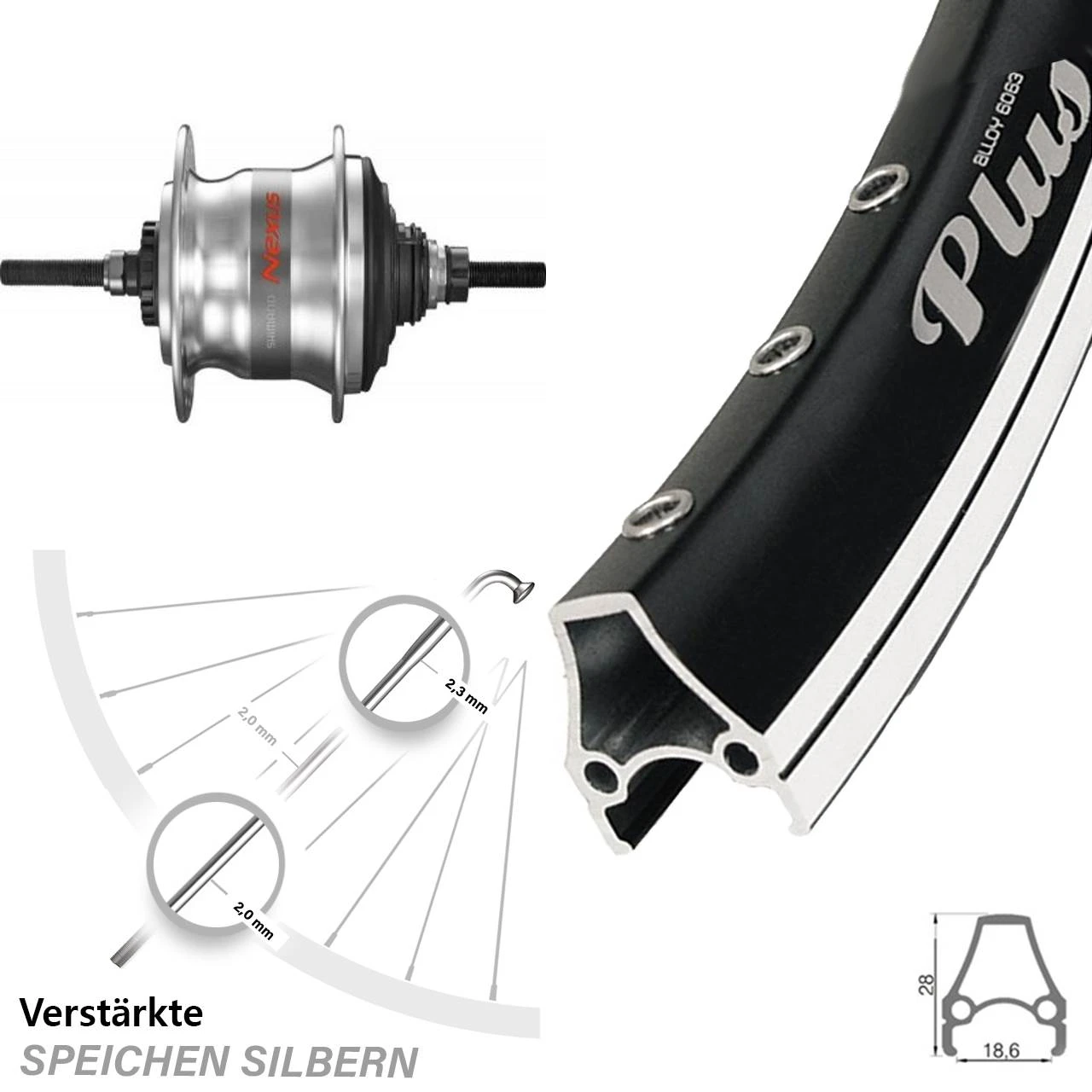 28 Zoll Hinterrad Rodi Airline Plus Shimano Nexus SG-7R50 7 Gang Nabenschaltung 1 28 Zoll Hinterrad Rodi Airline Plus Shimano Nexus SG-7R50 7 Gang Nabenschaltung