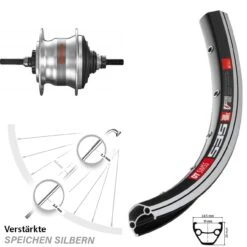 Dt-swiss DT Swiss 535 28 Zoll Hinterrad Shimano 7 Gang SG-7R50 Freilauf Nabenschaltung