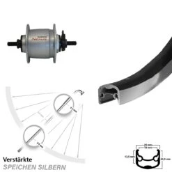 Shimano DH-C6000-1N Ryde Andra 30 Fahrrad-Laufrad 26 Zoll Schwarz