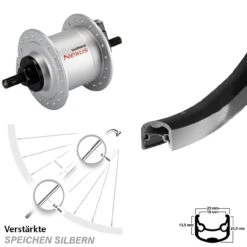 Fahrrad Nabendynamolaufrad Shimano Nexus DH-C3000-1N Ryde Andra 30 26 Zoll