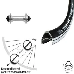 28 Zoll Laufrad VR Nabe Alu Silbern Rodi Airline 1 Felgenbremse