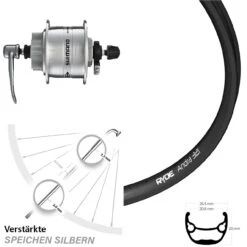 Vorderrad Dynamo 27,5 Zoll Ryde Andra 321 Shimano DH-3D32-QR Für Schnellspanner