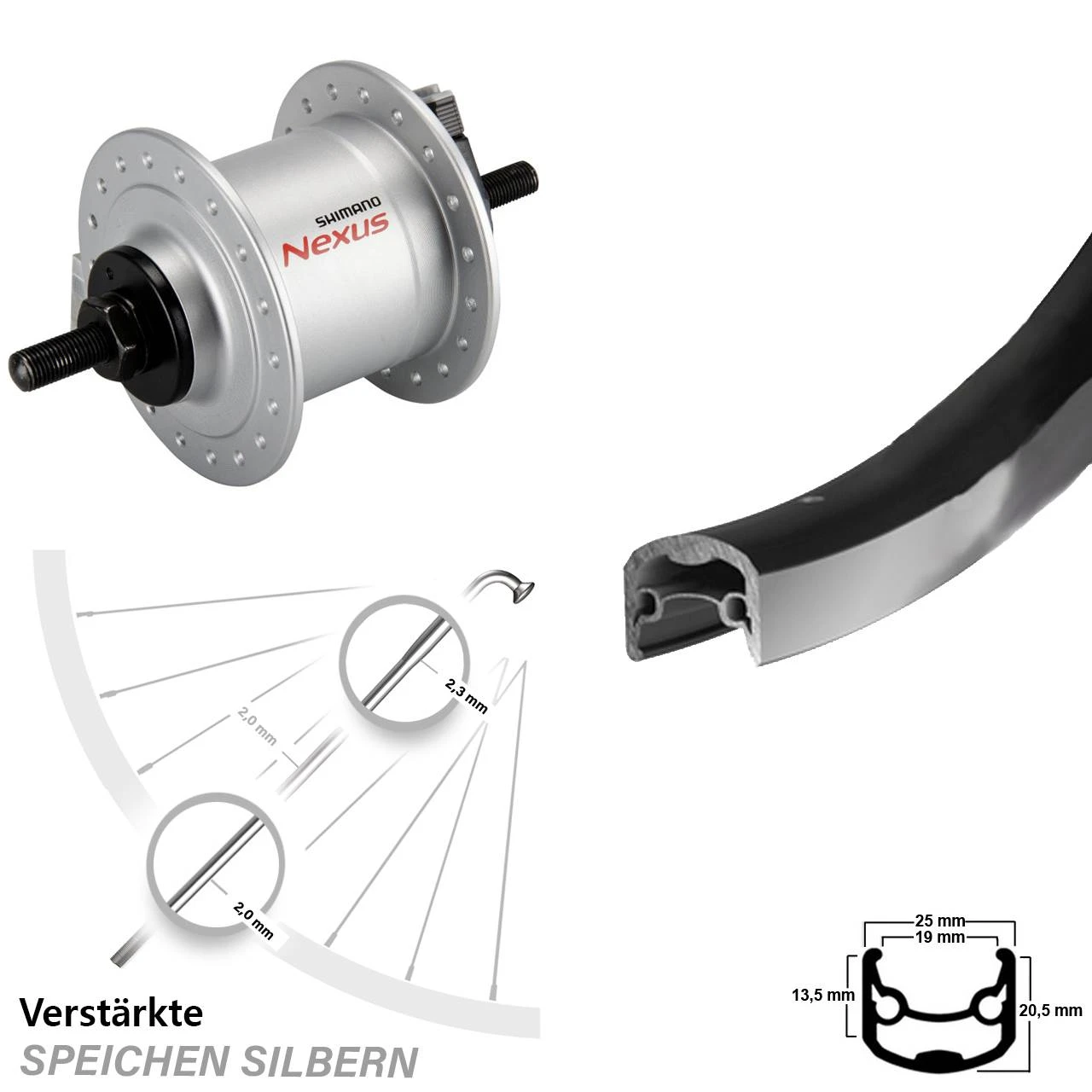 Vorderrad Fahrrad 28 Zoll Ryde Andra 30 Shimano DH-C3000-1N 1 Vorderrad Fahrrad 28 Zoll Ryde Andra 30 Shimano DH-C3000-1N