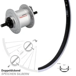 Vorderes Rad Mit Nabendynamo Shimano Nexus DH-C3000-1N Ryde Andra 40 26 Zoll