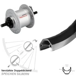 Shimano DH-C3000-1N Ryde ZAC 2000 Vorderrad 28 Zoll