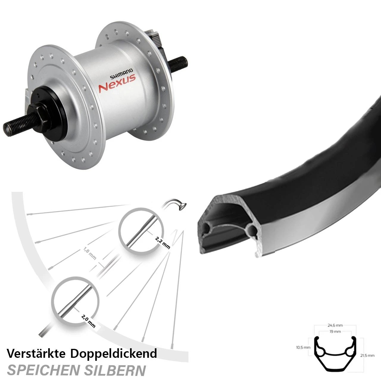 Shimano DH-C3000-1N Ryde ZAC 2000 Vorderrad 28 Zoll 1 Shimano DH-C3000-1N Ryde ZAC 2000 Vorderrad 28 Zoll