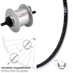 Nabendynamo Vorderrad Shimano Nexus DH-C3000-1N Ryde ZAC 421 28 Zoll