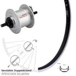 28 Zoll Nabendynamo Vorderrad Ryde Andra 40 Shimano Nexus DH-C3000-1N