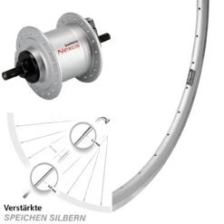 Shimano DH-C3000-1N Ryde X-Plorer Laufrad 28 Zoll Silbern