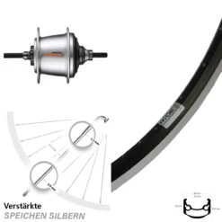 26 Zoll Ryde Hinterrad Andra 35 Shimano 7 Gang Freilauf