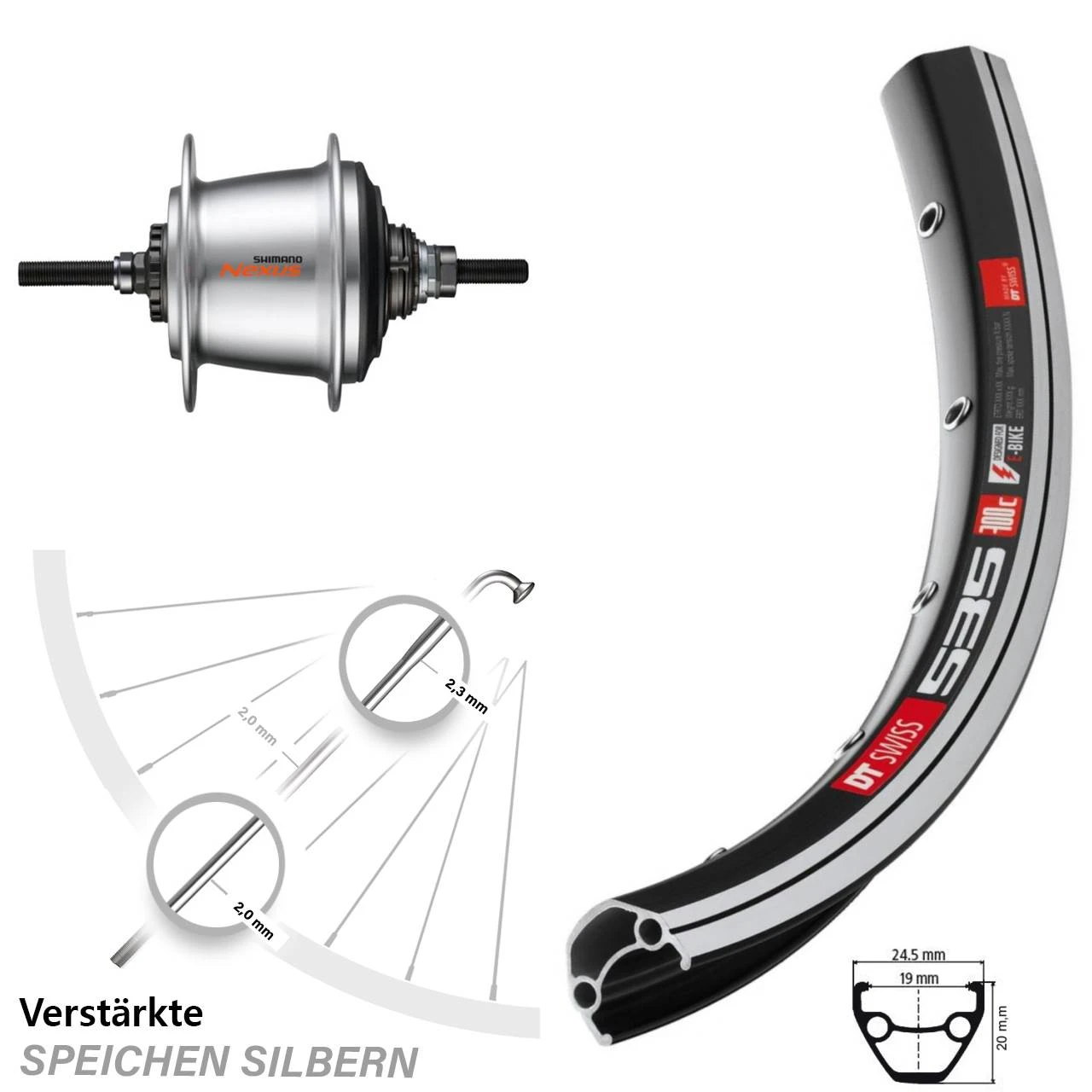 Dt-swiss 26 Zoll Hinterrad DT Swiss 535 7-Gang Freilauf Shimano 1 Dt-swiss 26 Zoll Hinterrad DT Swiss 535 7-Gang Freilauf Shimano