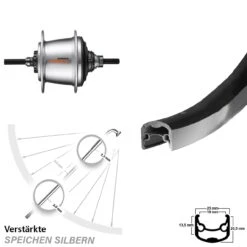 26 Zoll Hinterrad Ryde Andra 30 Shimano 7 Gang Freilauf