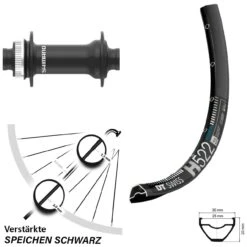 Dt-swiss Vorderrad 27,5 Zoll DT Swiss H 522 Disc 15x110 Mm Shimano HB-MT410-Boost