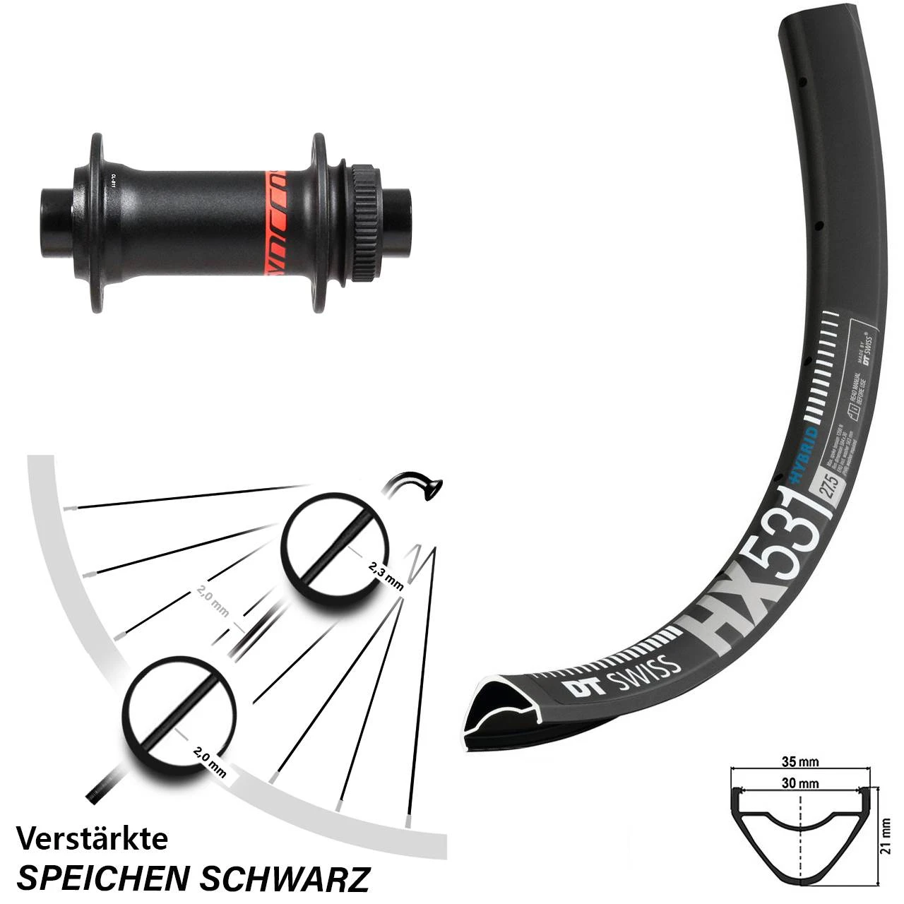 Dt-swiss 27,5 Zoll Vorderrad DT Swiss HX 531 Formula CL-811 Boost Syncros 15x100 Mm 1 Dt-swiss 27,5 Zoll Vorderrad DT Swiss HX 531 Formula CL-811 Boost Syncros 15x100 Mm
