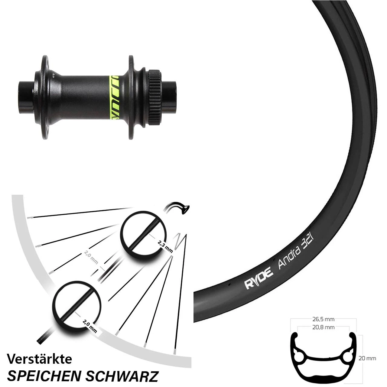 Ryde Andra 321 Vorderrad 27,5 Zoll Steckachse 15/100 Mm Formula CL-71 Syncros 1 Ryde Andra 321 Vorderrad 27,5 Zoll Steckachse 15/100 Mm Formula CL-71 Syncros