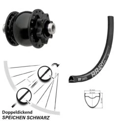 Dt-swiss Vorderrad 27,5 Zoll DT Swiss RR 481 Son 28-12 6-Loch Nabendynamo