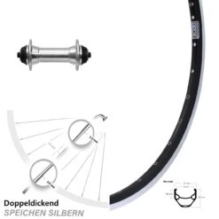 Schwarzes 26 Zoll Vorderrad Ryde ZAC 421 Mit Formula FM-21 Nabe