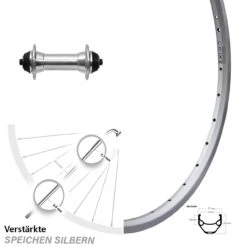 Silbernes 28 Zoll Laufrad Ryde ZAC 421 Formula FM-21
