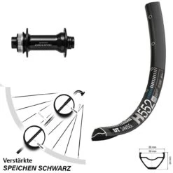 Dt-swiss 27,5 Zoll Vorderrad Shimano Deore HB-M6010 DT Swiss H 552 Für Steckachse