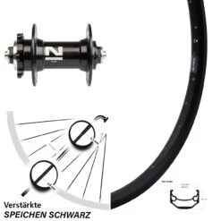 Vorderrad 27,5 Zoll Ryde Andra 40 Disc Novatec D041SB Schnellspanner