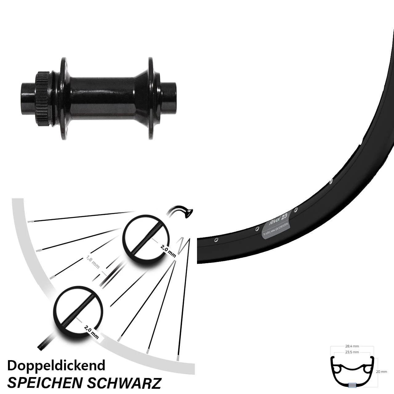 Ryde Rival 23 Formula Nabe Centerlock Steckachse Vorderrad 27,5 Zoll 1 Ryde Rival 23 Formula Nabe Centerlock Steckachse Vorderrad 27,5 Zoll
